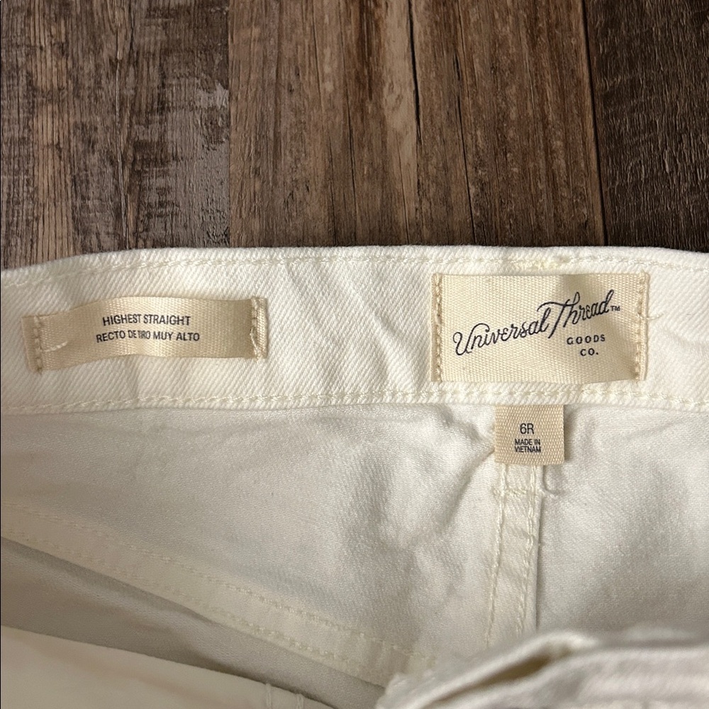 Universal Thread Off-White Highest Straight Jeans - image 4